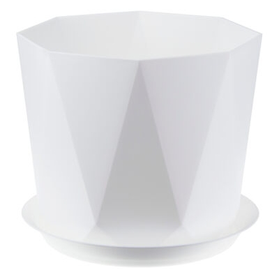 Кашпо ПРИЗМА d-220мм 4,7л Белый ("М-пластика") (М 3139)