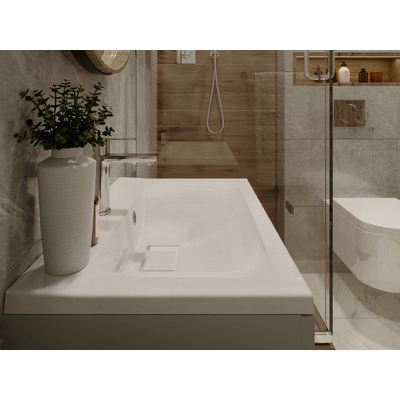 Умывальник "Paola Elegante 80" (литьевой мрамор, 800х450х150) в комплекте с выпуском и переливом г. Ульяновск