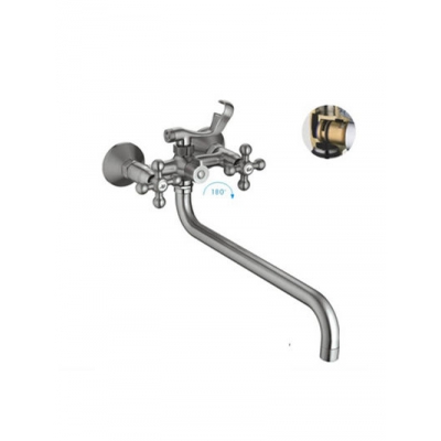 2619-5 Смеситель Ванна Frap 1/2 м/к дл. нос Крест LUX (сатин)