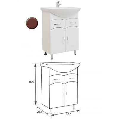 Подстолье "Весна 60" (вишня) 2 ящика 2 двери под умыв. "Эрика-61" 577х800х283 Подстолье "Весна 60" (вишня) 2 ящика 2 двери под умыв. "Эрика-61" 577х800х283