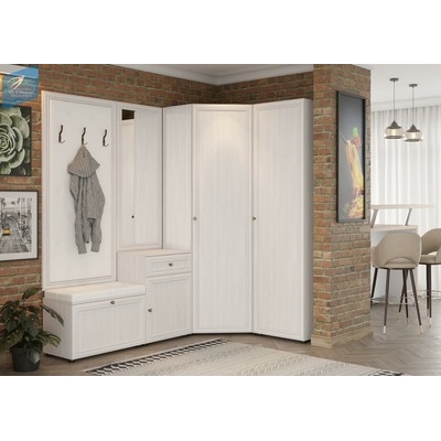 Прихожая Оскар 7А Вешалка Ясень Анкор светлый Кожзам Белый OSTIN White (2 места) ОД-565 Прихожая Оскар 7А Вешалка Ясень Анкор светлый Кожзам Белый OSTIN White (2 места) ОД-565