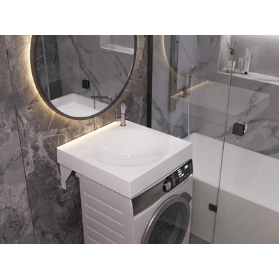 Умывальник "Paola Sergio 60" (литьевой мрамор, 600х600х96) над стиральной машиной, в комплекте кронштейны с креплением г. Ульяновск