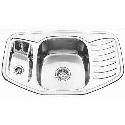 Мойка врезная 78*51*180, т.0,8, 1,5 чаши, бол.сиф. (7851) (+ сифон) Китай