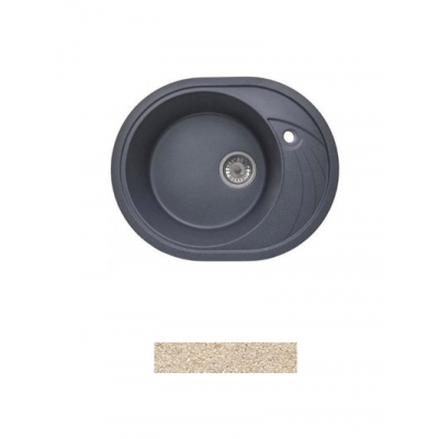 Мойка GRANICOM G-020 (570*460мм), 1 чаша+ крыло овал (сахара)