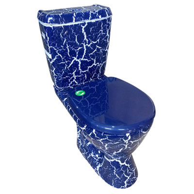 Унитаз-компакт "ЛИРА" декор (синий КРАКЕЛЮР, с арм, ан.всплеск,сиденье, кос. выпуск) г.Киров