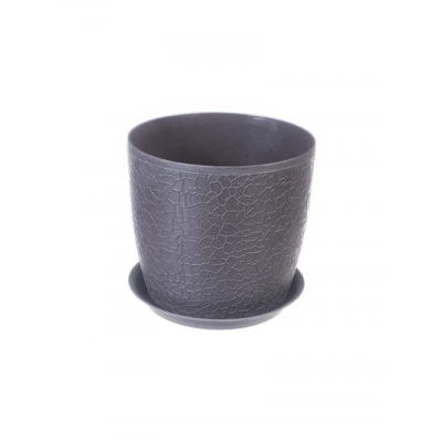 Кашпо ВЕРОНА D180мм с поддоном Графитовый 180х180х161мм ("М-пластика") (М 3097)