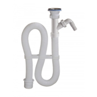 АС-30115 Сифон гофрированный ОРИО 1 1/2" х 40 с одним отводом (переходник на 50) дл 1000 мм