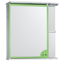 Зеркало-шкаф "Макарена-65" С с подсветкой левый (салатовый) 650*700*265