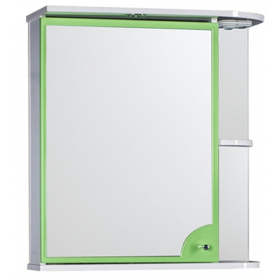 Зеркало-шкаф "Макарена-65" С с подсветкой левый (салатовый) 650*700*265