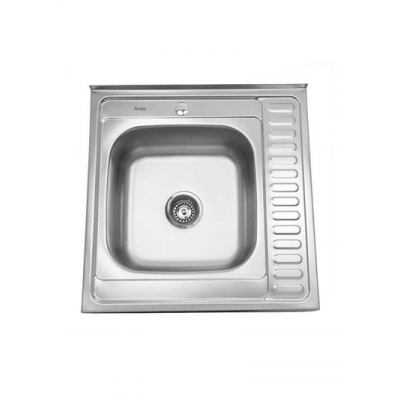 Мойка нерж 600х600х160 т.0,6 бол.сиф. (+сифон) левая Китай