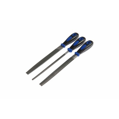 Набор напильников ТУНДРА, сталь У10, насечка №2, пластиковые рукоятки, 200 мм, 3 шт. 5352372