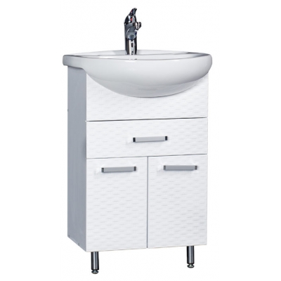 Подстолье "Джульетта-55" 3D Плетение 1 ящик, 2двери (белый) под ум.Эрика- 55 487х800х302