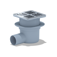 TQ5714М Трап 50 верт с решеткой нерж сталь сухой, рег