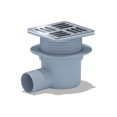 TQ5714М Трап 50 верт с решеткой нерж сталь сухой, рег