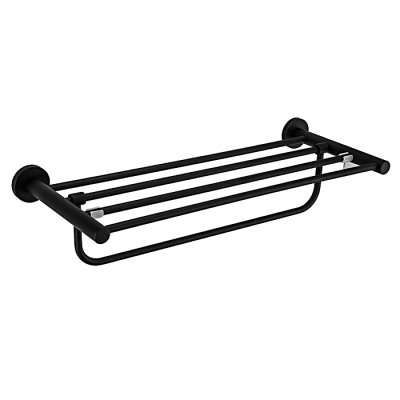 30224/FRAP Полка с полотенцедержателем (черный) нерж сталь SUS304 * 30224/FRAP Полка с полотенцедержателем (черный) нерж сталь SUS304 *