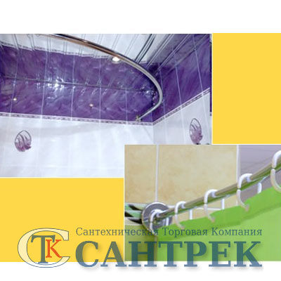Карниз д/ванной нержавейка Дуга 1,4м х 1,4м