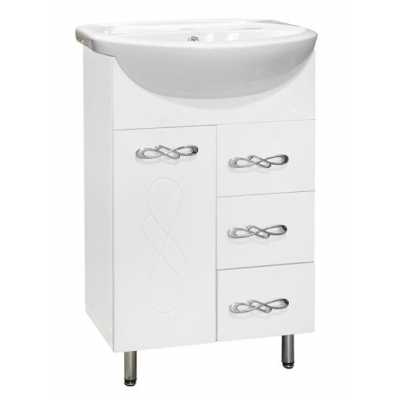 Подстолье "Милана-55" 3ящика 1 дверь (белый) под ум."Эрика-55" 487х800х303