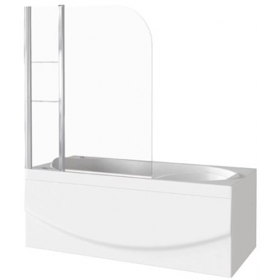 Шторка SCREEN HS-100-C-CH (1ств.распашная+неподв. часть с полочками,стекло Прозрачное 6 мм) ПД00084