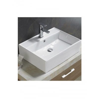 800-7295 Фигурный умывальник накладной прямоугольный ( !!! УЗКИЙ БОРТ !!! ) 590х450х150 MELANA