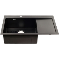 Мойка нерж врезная 780х510х200 т 3,0 ГРАФИТ ЛЕВАЯ L D7851HB-L (+ сифон) AISI 304 MLN Мойка нерж врезная 780х510х200 т 3,0 ГРАФИТ ЛЕВАЯ L D7851HB-L (+ сифон) AISI 304 MLN