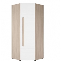 ПАЛЕРМО-3 Шкаф углов (45град.)ШК-013 (883*2078*883, Ясень Шимо свет/МДФ-глян Бел) (6 мест) ЕФ41+ЕО60