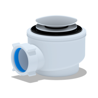 V410-60-MR Сифон для душевого поддона 1 1/2"х50/60мм хром, клик-клак, h 67-73мм