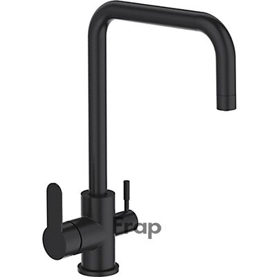 43801-6 Смеситель Кухня Frap d-35 на гайке (черный) с подключением фильтра питьевой воды