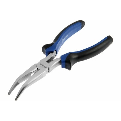 Длинногубцы изогнутые ТУНДРА, CrV, никелированные, двухкомпонентные рукоятки, 180 мм 881657 Длинногубцы изогнутые ТУНДРА, CrV, никелированные, двухкомпонентные рукоятки, 180 мм 881657