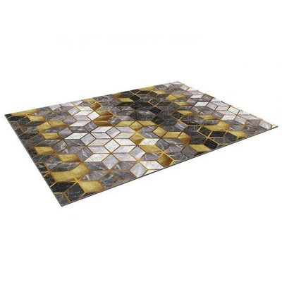 Коврик-дорожка SHAHINTEX DIGITAL PRINT 80х1500 "КУБ" серый с золотом (13)