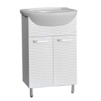 Подстолье "FIESTA-55" волна 3D 2 двери под умыв. "Антик-55" (белый мет.) 495*800*285