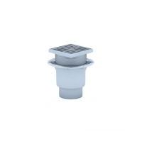 TA1712 Трап 110 вертикальный регул выпуск с решеткой из нерж стали 15*15