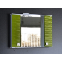 Зеркало + шкаф "FIESTA-80" волна 3D (олива мет.) 800*650*150 Зеркало + шкаф "FIESTA-80" волна 3D (олива мет.) 800*650*150