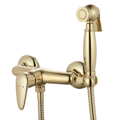 3318G Прамэн Смеситель настенный с гигиеническим душем, золото LEMARK 3318G Прамэн Смеситель настенный с гигиеническим душем, золото LEMARK