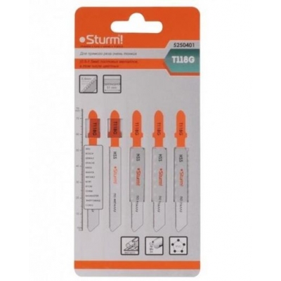 5250401 Пилки для лобзика Sturm! по металлу T118G 5шт, для тонких цветных металлов 5250401 Пилки для лобзика Sturm! по металлу T118G 5шт, для тонких цветных металлов