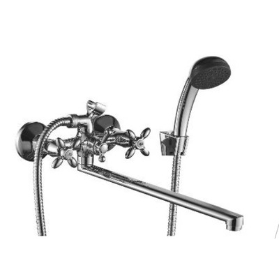 DR53043 Смеситель двуручный универсальный с поворотным изливом 30см, хром