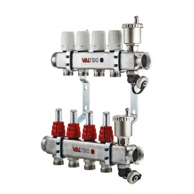 Коллекторная группа НЕРЖ VALTEС со встроен. расходомер. в сборе 1"х 8 вых ЕК 3/4"(VTс.586.ЕMNX.0608) Коллекторная группа НЕРЖ VALTEС со встроен. расходомер. в сборе 1"х 8 вых ЕК 3/4"(VTс.586.ЕMNX.0608)