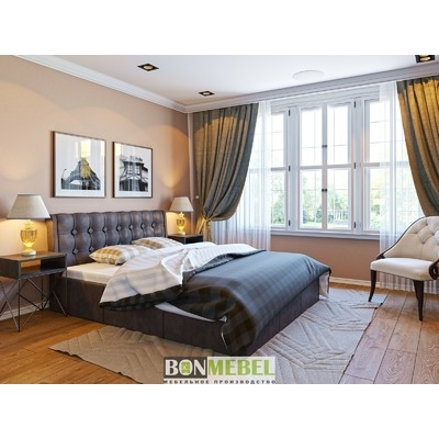 Кровать "Лагуна" 1600 с подъемным механизмом - КЗ коричневый (5 мест)