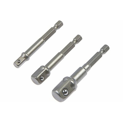 Набор адаптеров для торцевых головок ТУНДРА, сталь CrV, 1/2 x 75, 3/8 и 1/4" х 65 мм, 3 шт. 2270976