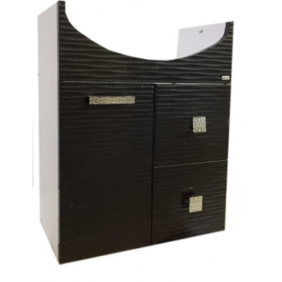 Подстолье "FIESTA-60" волна 3D 1 дв./2ящ под умыв. "Эрика-61" (черный мет.) 577*800*280