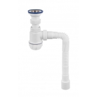 ВП 6780 Сифон "МИНИ Элит" с нерж чашкой д.63 и гибкой трубой ( 1 1/2"- 40/50)