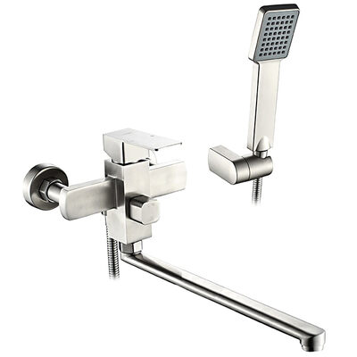 72233 Смеситель Ванна LEDEME d-35 длинный излив НЕРЖАВЕЙКА