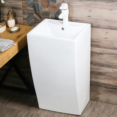 800-В143(7003) Раковина на пьедестале моноблок прямоугольная 475х425х825 MELANA