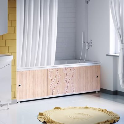 Экран под ванну "Оптима DECOR" 1,5 м пластик (038Н Сакура/Альтера бежевая)