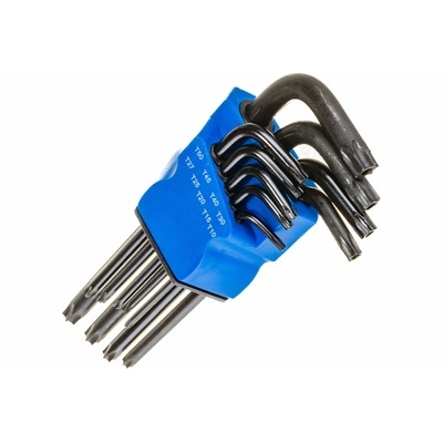 Набор ключей ТУНДРА black, TORX Tamper, удлиненные, CrV, TT10 - TT50, 9 шт. 2354403