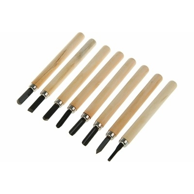 Набор резцов по дереву ЛОМ, деревянная рукоятка, 8 шт. 2303623