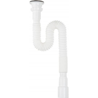 F213-55-MR Гибкая труба с выпуском (гофросифон) Aquant 1 1/4"х40/50 удлинённая с мет.реш. (длина болта 80 мм)