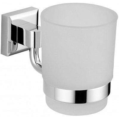 S-009558 Стакан стеклянный с держателем Хром