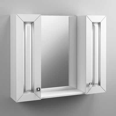 Зеркало-шкаф "Винтаж-90" (белое с патиной) 2 двери 900х670х170