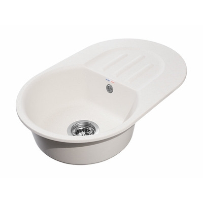 Мойки GRANFEST SMART SM685 L (мрамор) 1-чаша+крыло 683х433мм БЕЛЫЙ (без сифона)