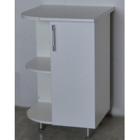 Стол торцевой белый металлик (ЛЕВЫЙ) фасад МДФ (600*550)